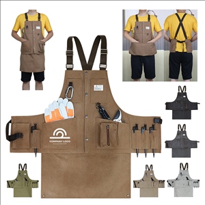Detachable Heavy-Duty Canvas Work Apron With Multi-Pockets